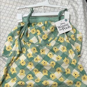 Disney Winnie the Pooh Green & Yellow Sleeveless Tie-Strap Top